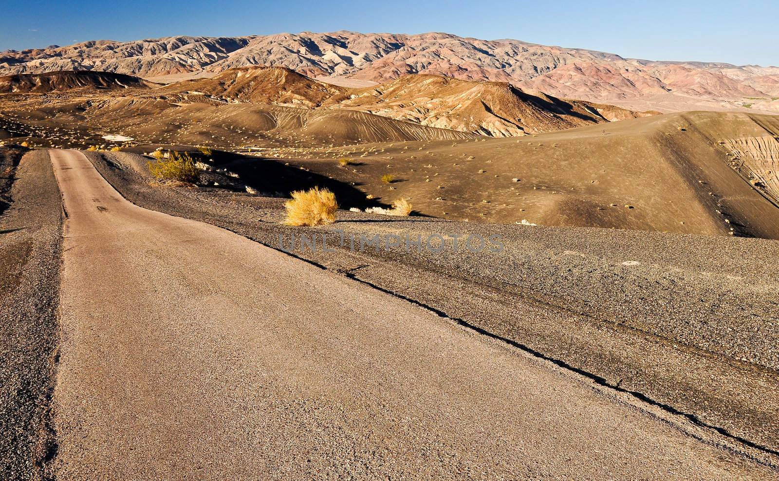 Death valley landscape road