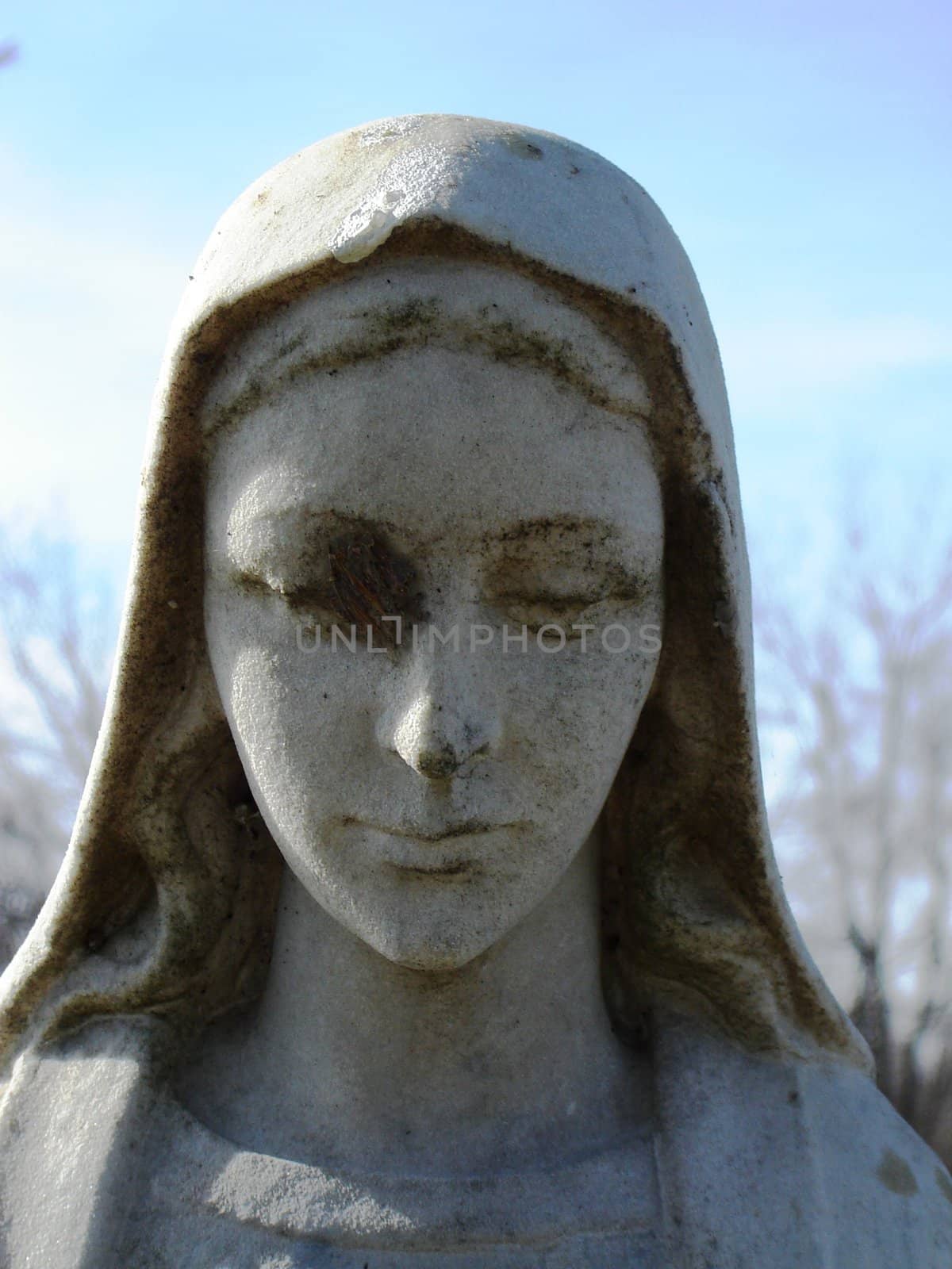 Gravesite - Mary Statue-closeup by RefocusPhoto