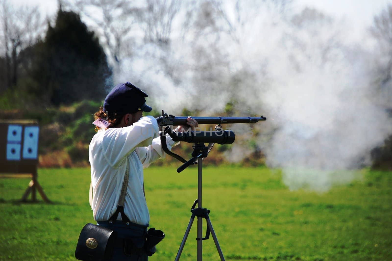 Man shoots musket by RefocusPhoto