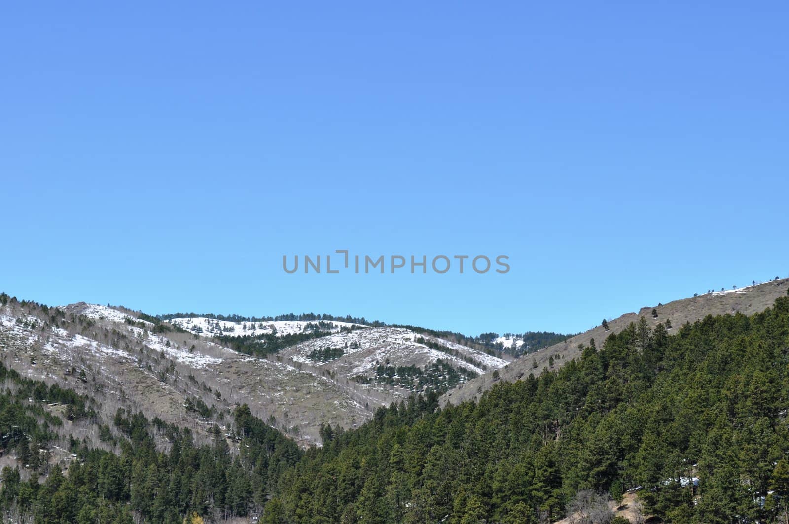 Black hills and sky background