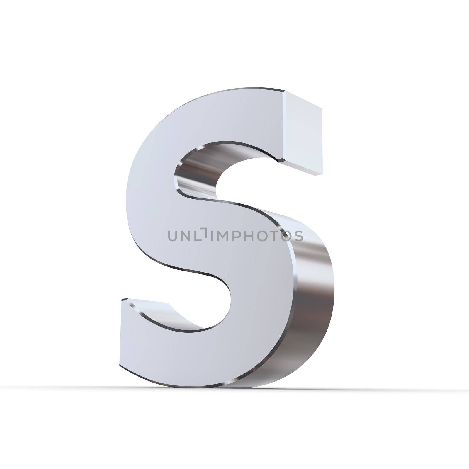 shiny 3d letters S made of silver/chrome