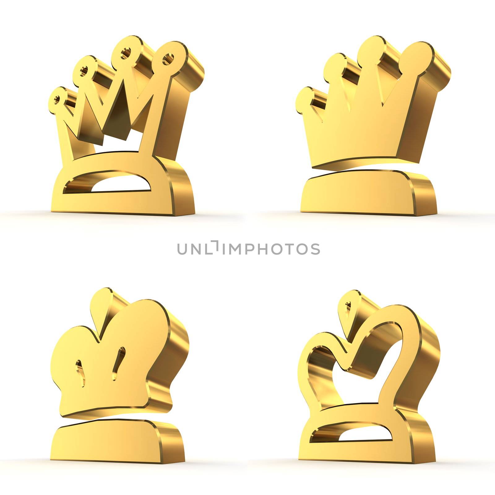 Four Royal Crowns - Gold by PixBox