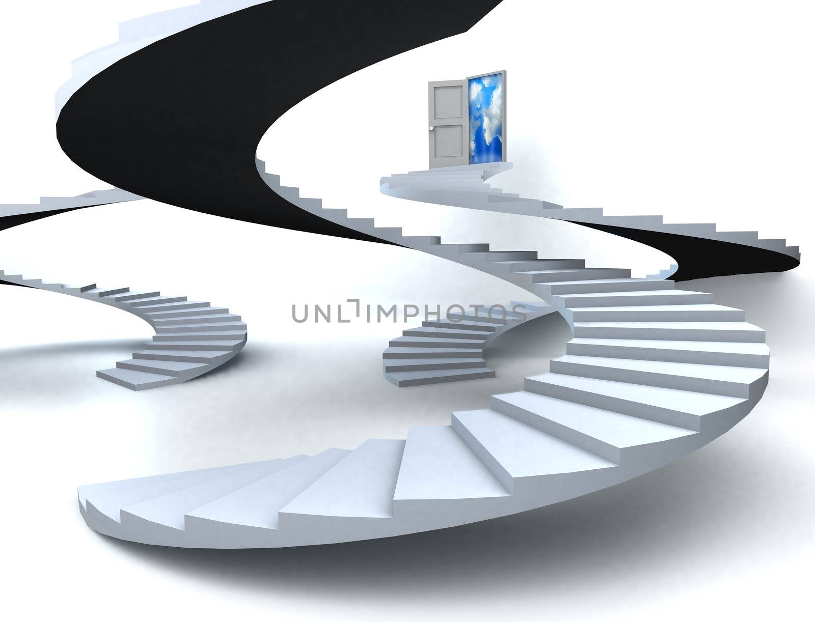 3D Success business staircase scene by cienpies
