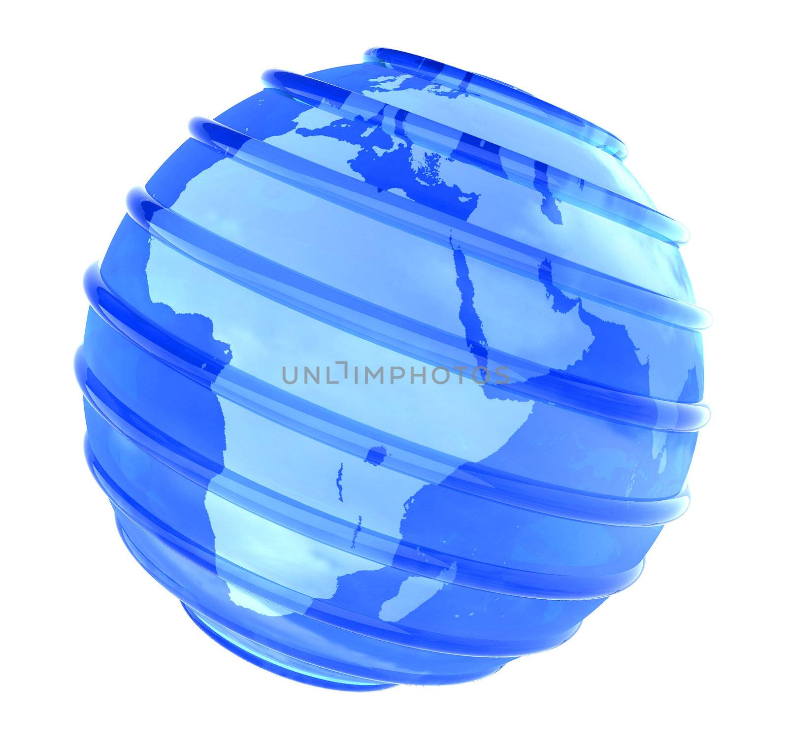 3D Planet glassy Earth focused in Africa by cienpies