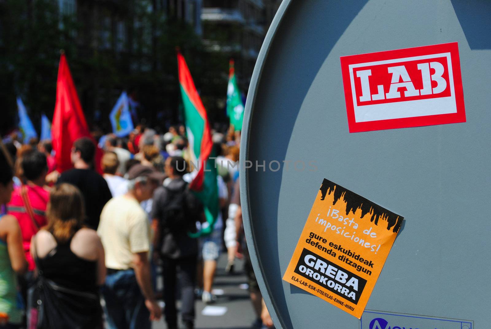 Demonstration in San Sebastian (Donostia) during a general strike.