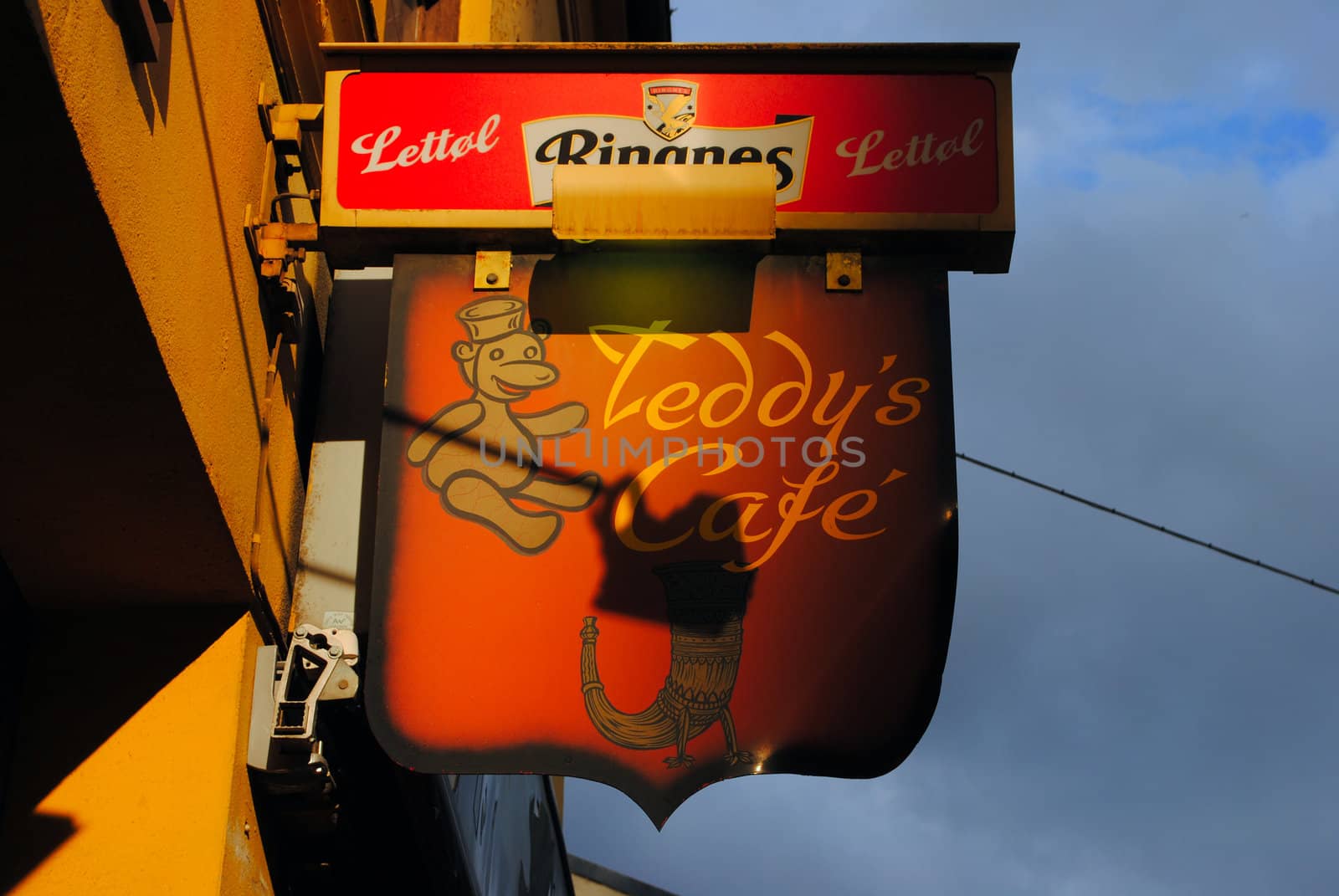 Sign of Teddys cafe in Oslo, Norway.