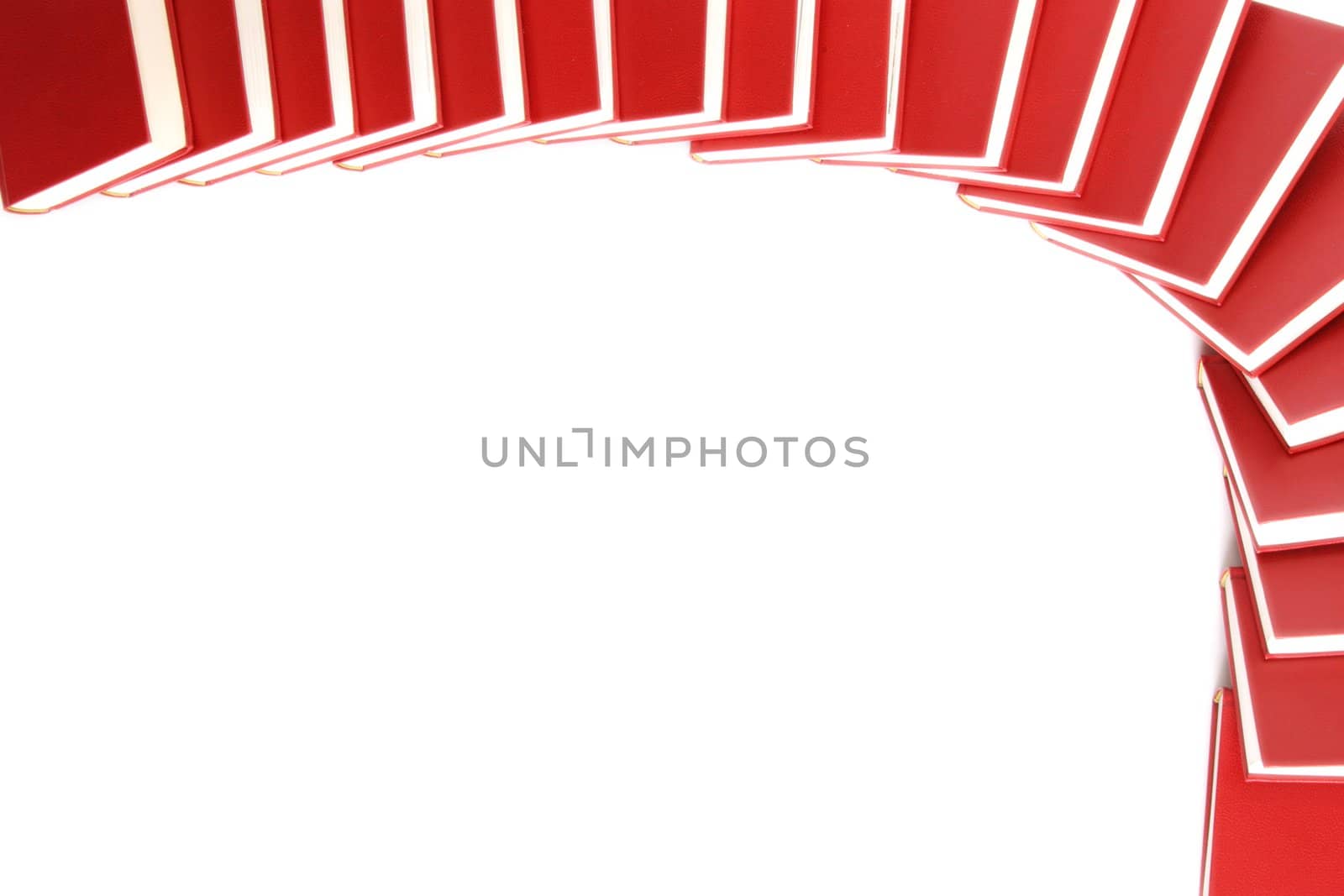 stack of red books isolated on white
