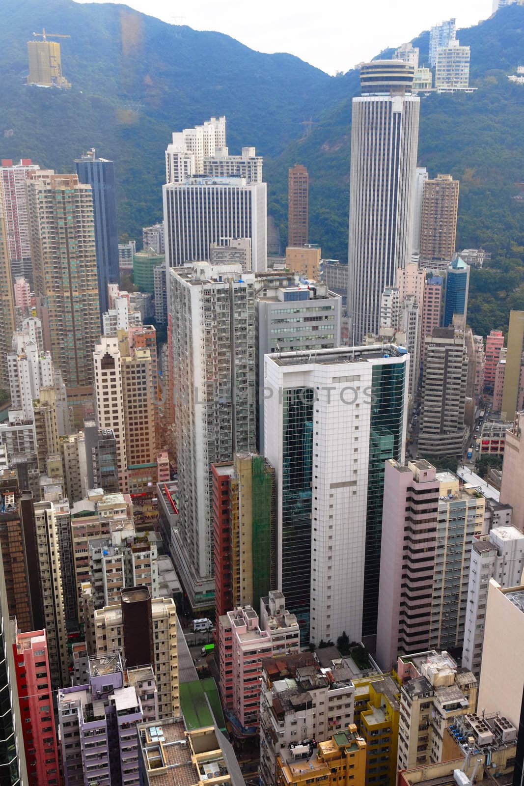 Hong Kong crowded buildings