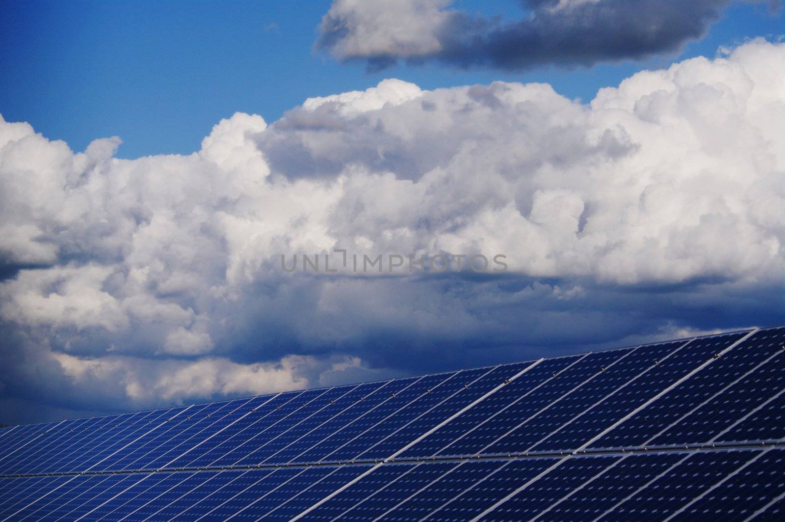 solar collector energy plant outside against sky