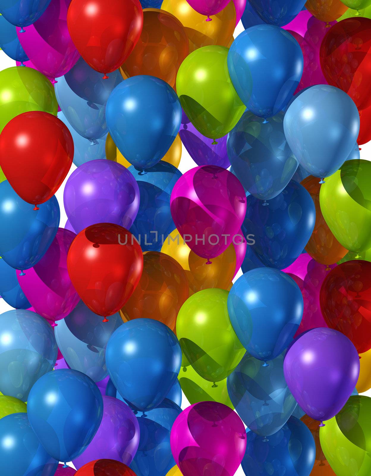 background made of many colored air balloons