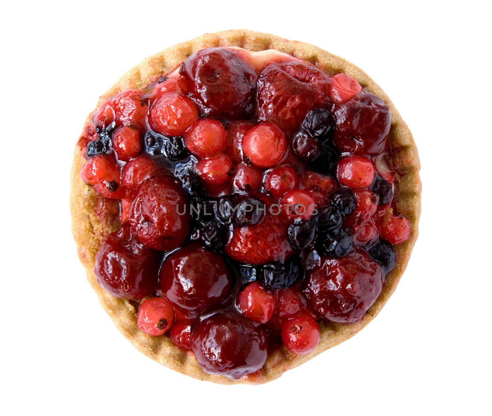 small fresh red fruit pie