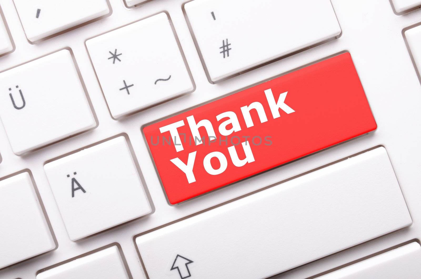 thanks or thank you concept with word on conputer key or button