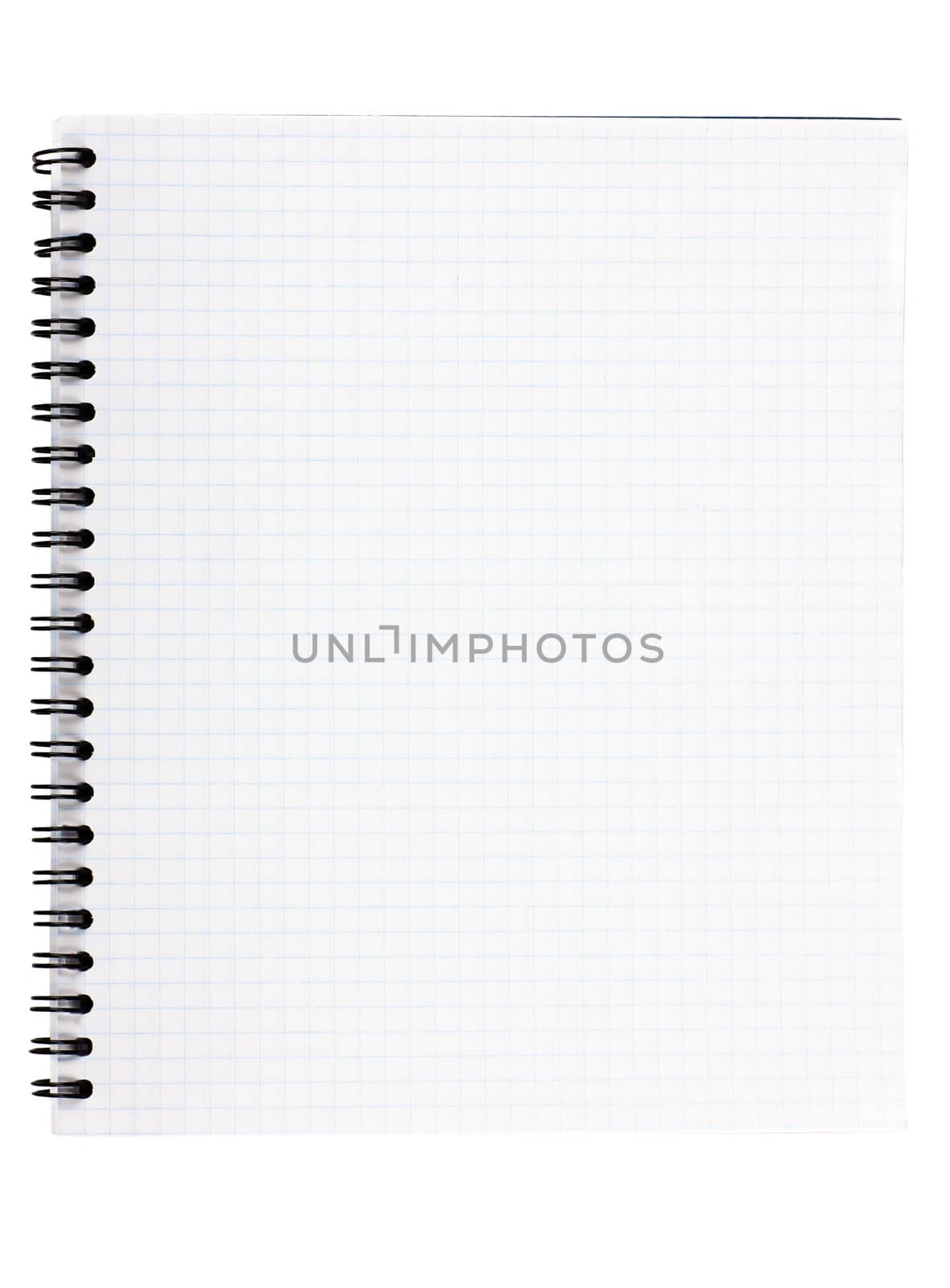 Blank notebbok with black spiral isolated over white