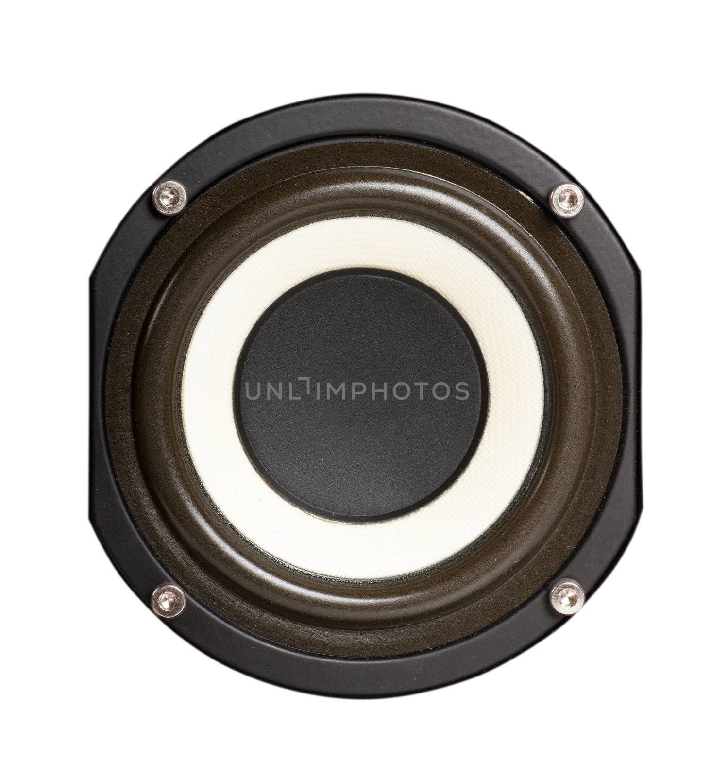 Black speaker isolated over white