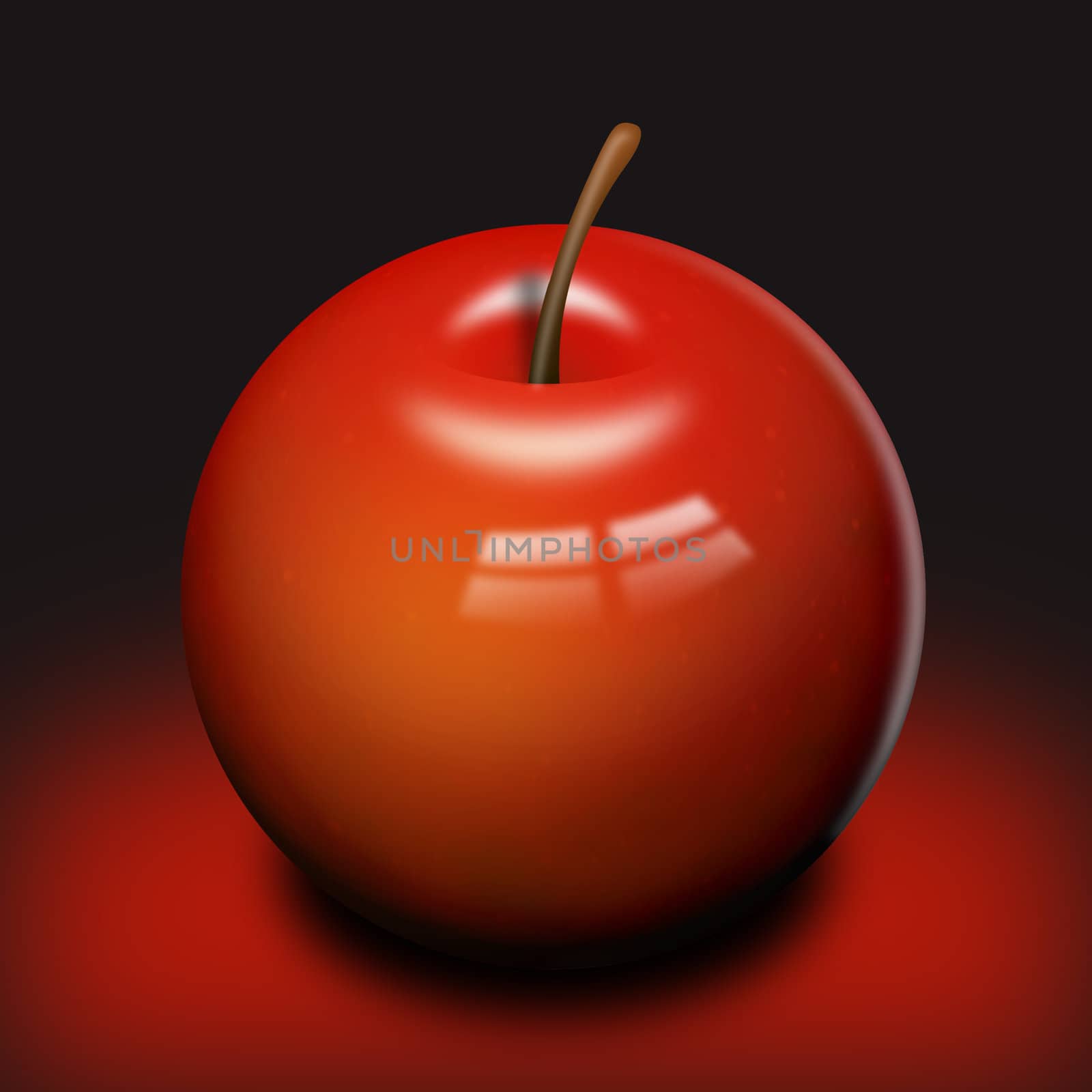 Illustration of a good red apple fruit