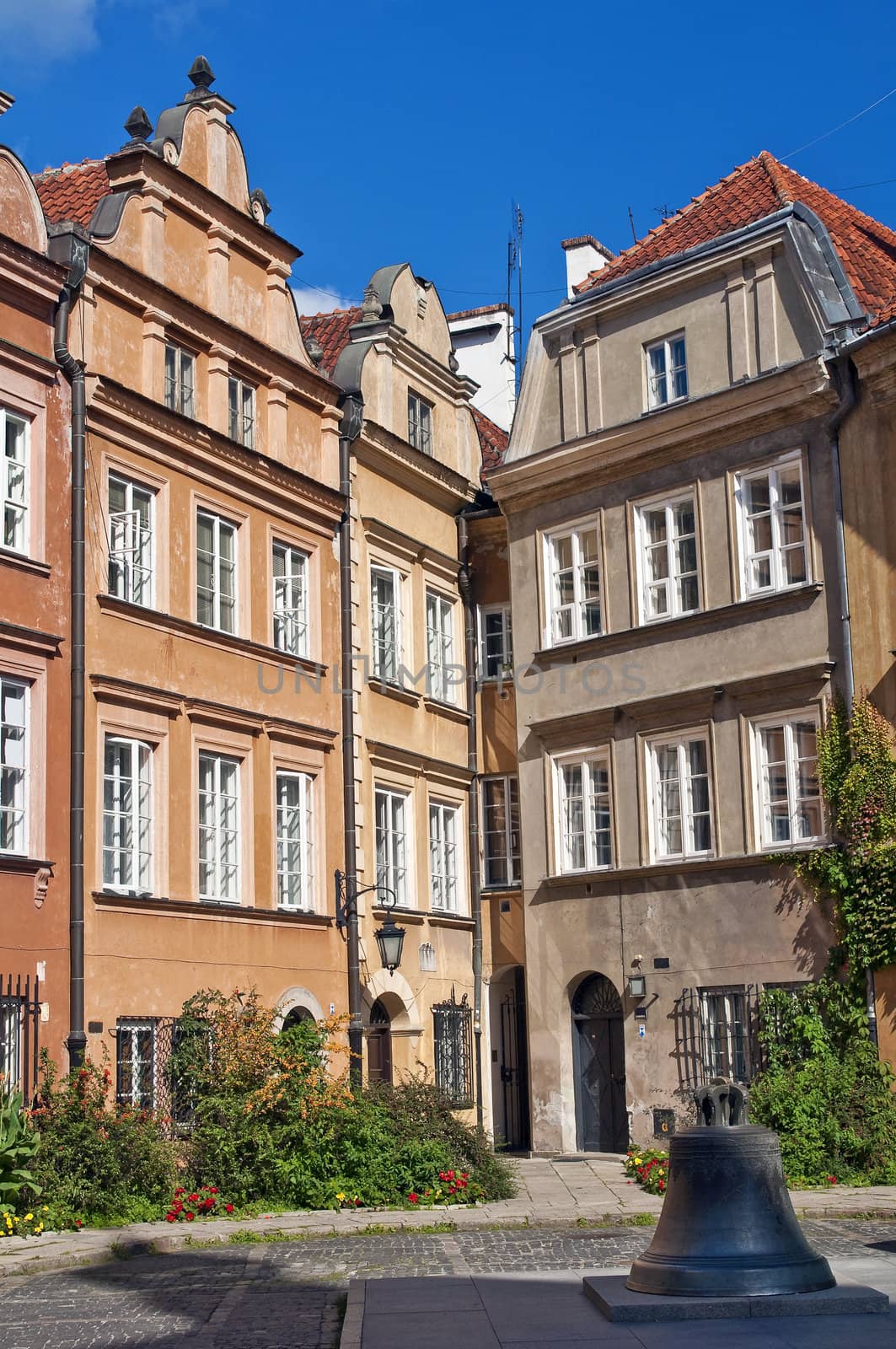 Houses in the Old Town of Warsaw,Poland.