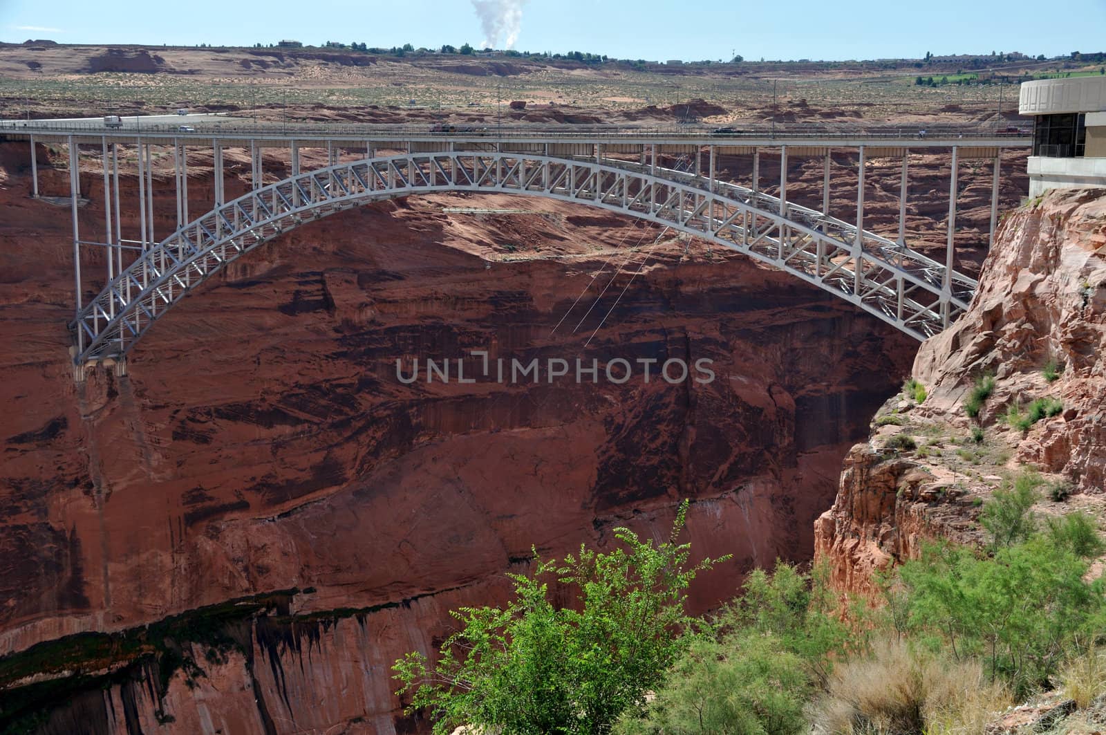 Bridge over Glen Canyon Dam and Colorado River