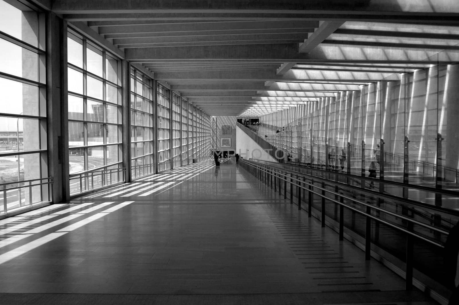 Inside the airport on the way to England.