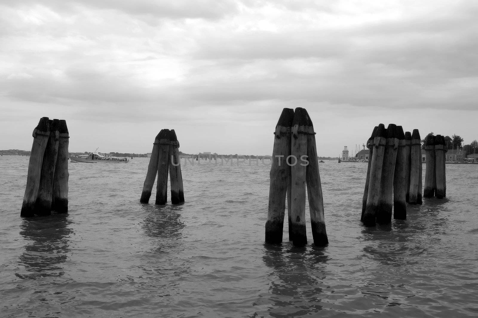 Empty dock in Venice, Italy.