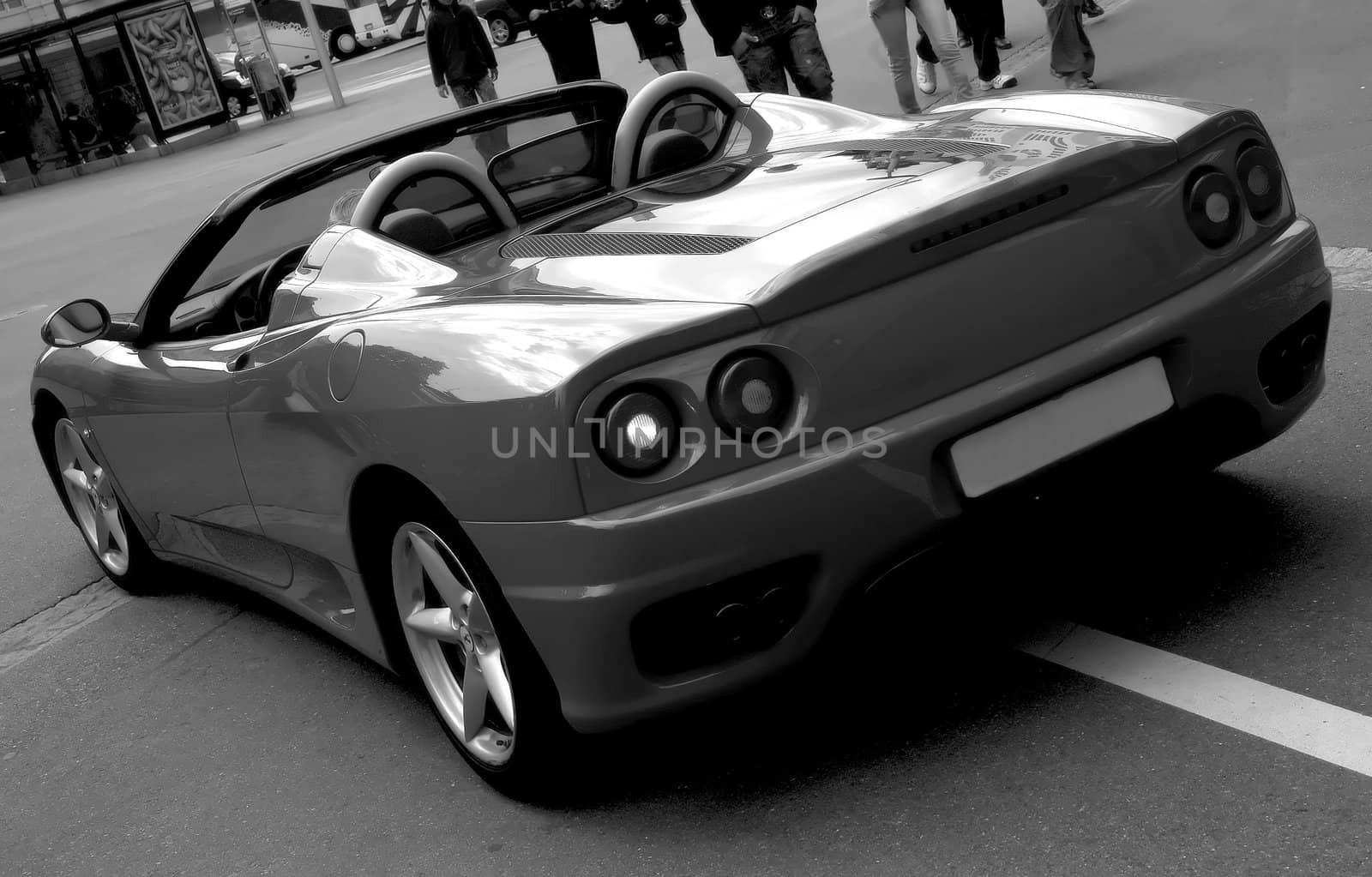 A luxury car taken near Lake Geneva.