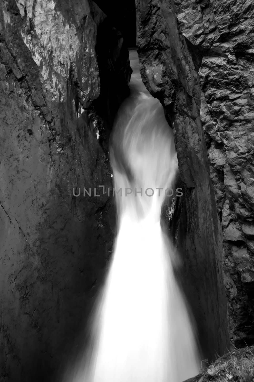 Waterfall in a cave	