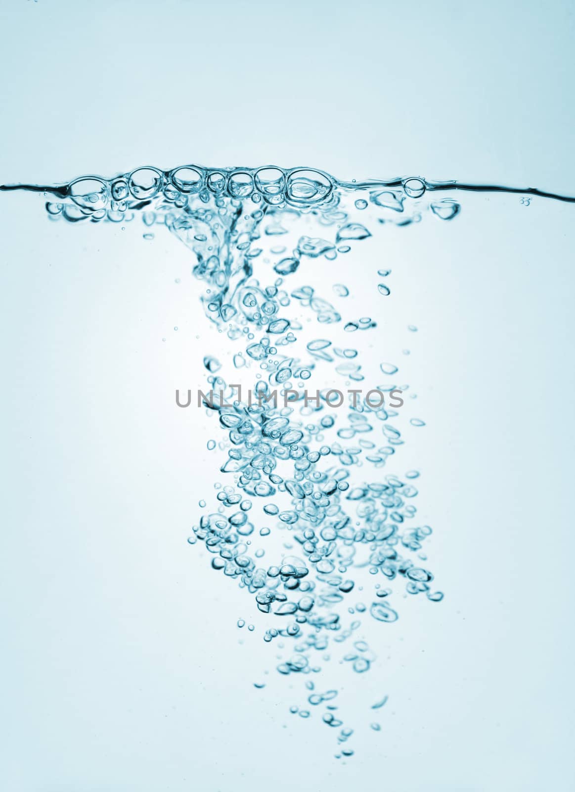 Close-up pure water background with bubbles