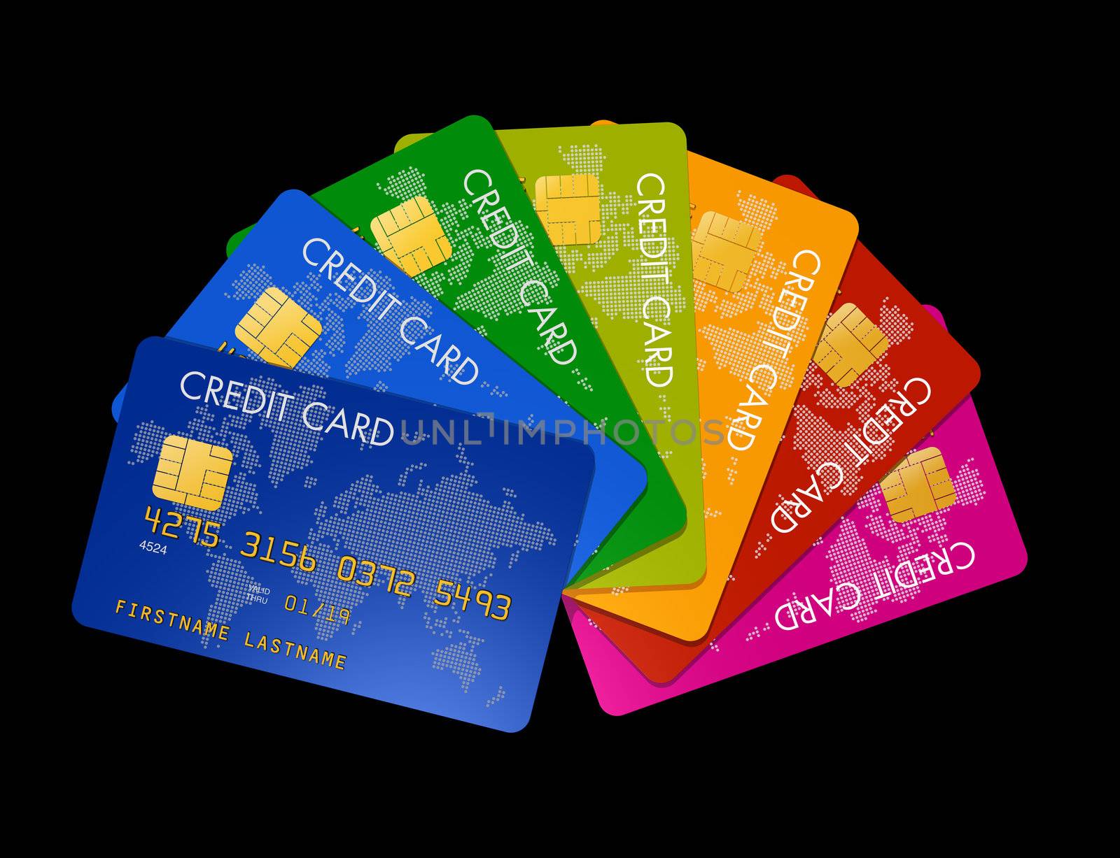 Colored credit cards by daboost