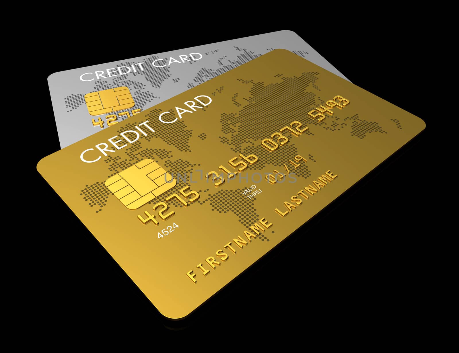 Gold and silver credit card by daboost