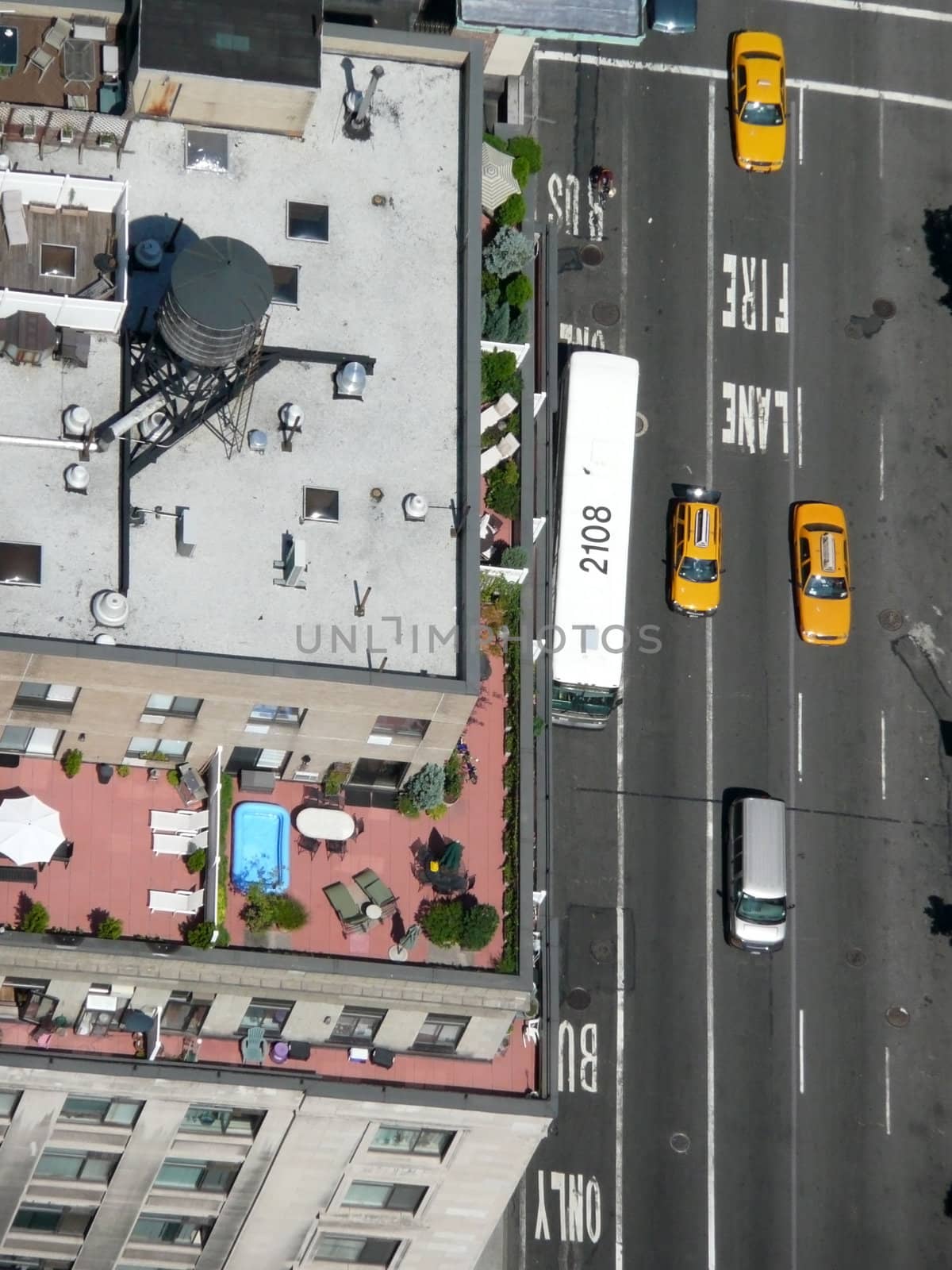 new york city streets, sky view