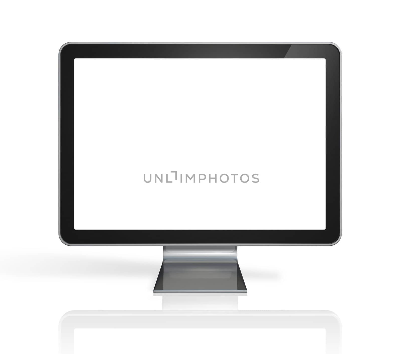3D television, computer screen isolated on white whith clipping path