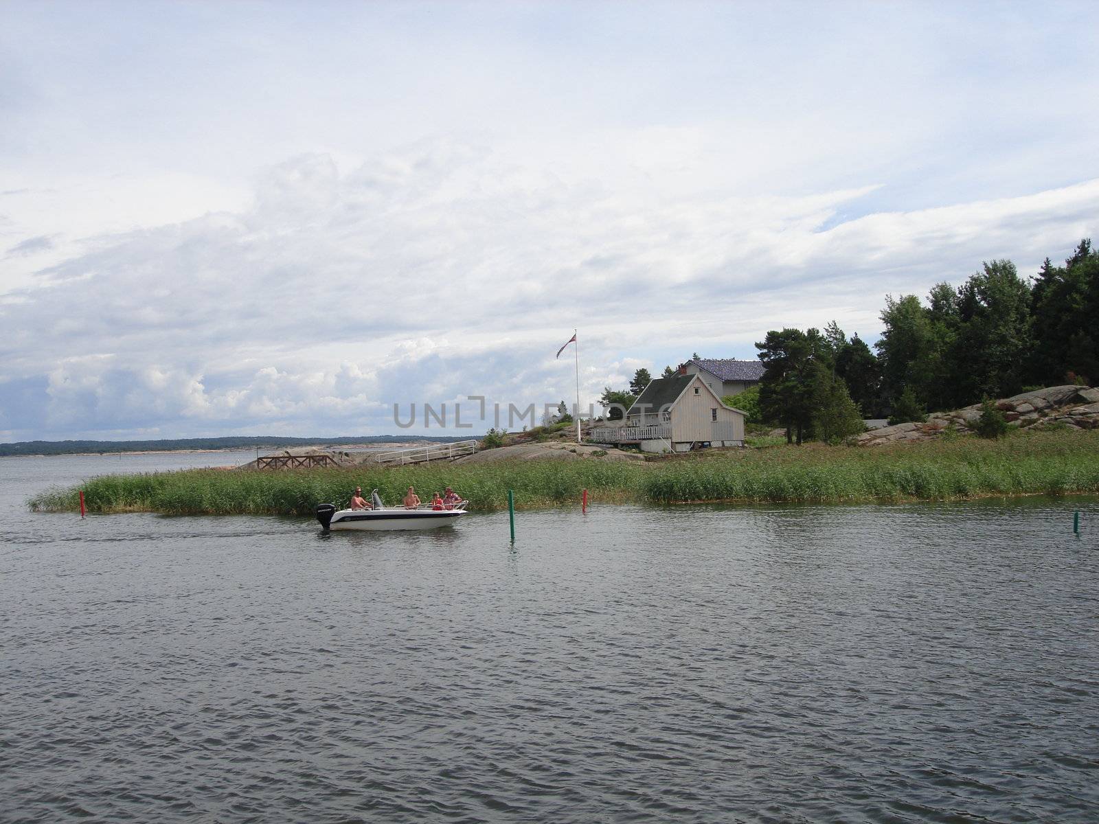 boating on the sea