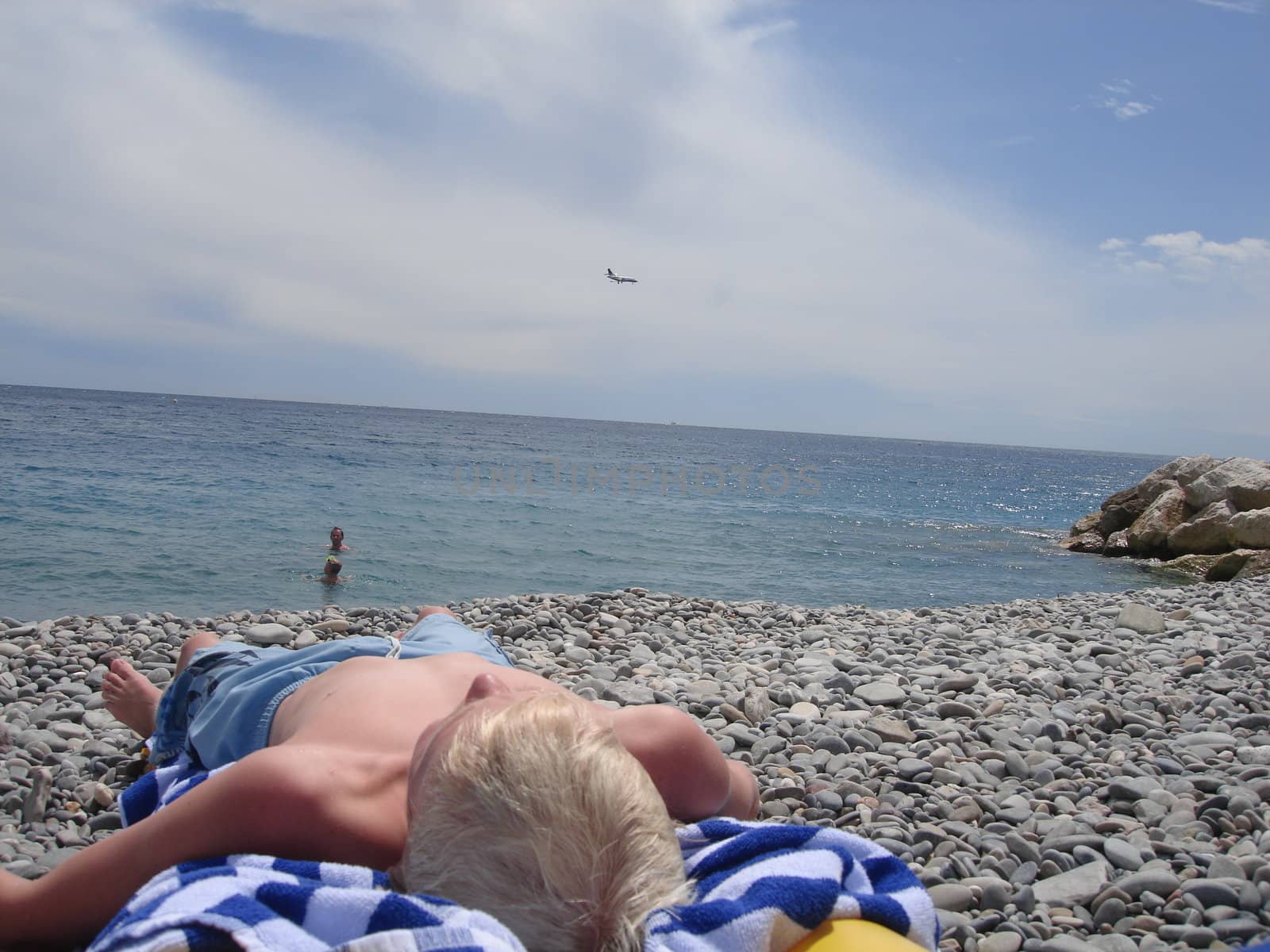 sunshine bath on the beach