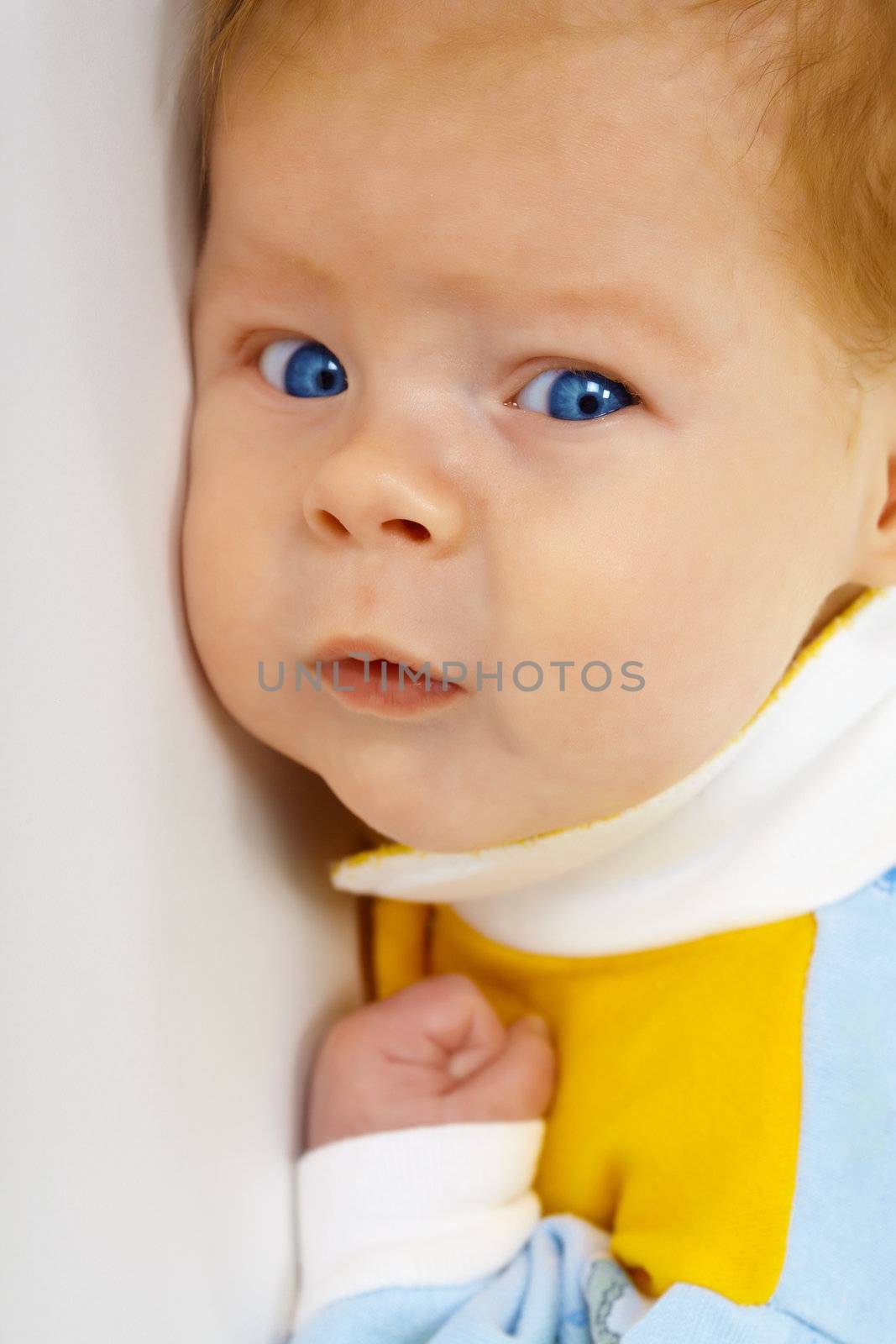 Portrait of a six-month baby close up