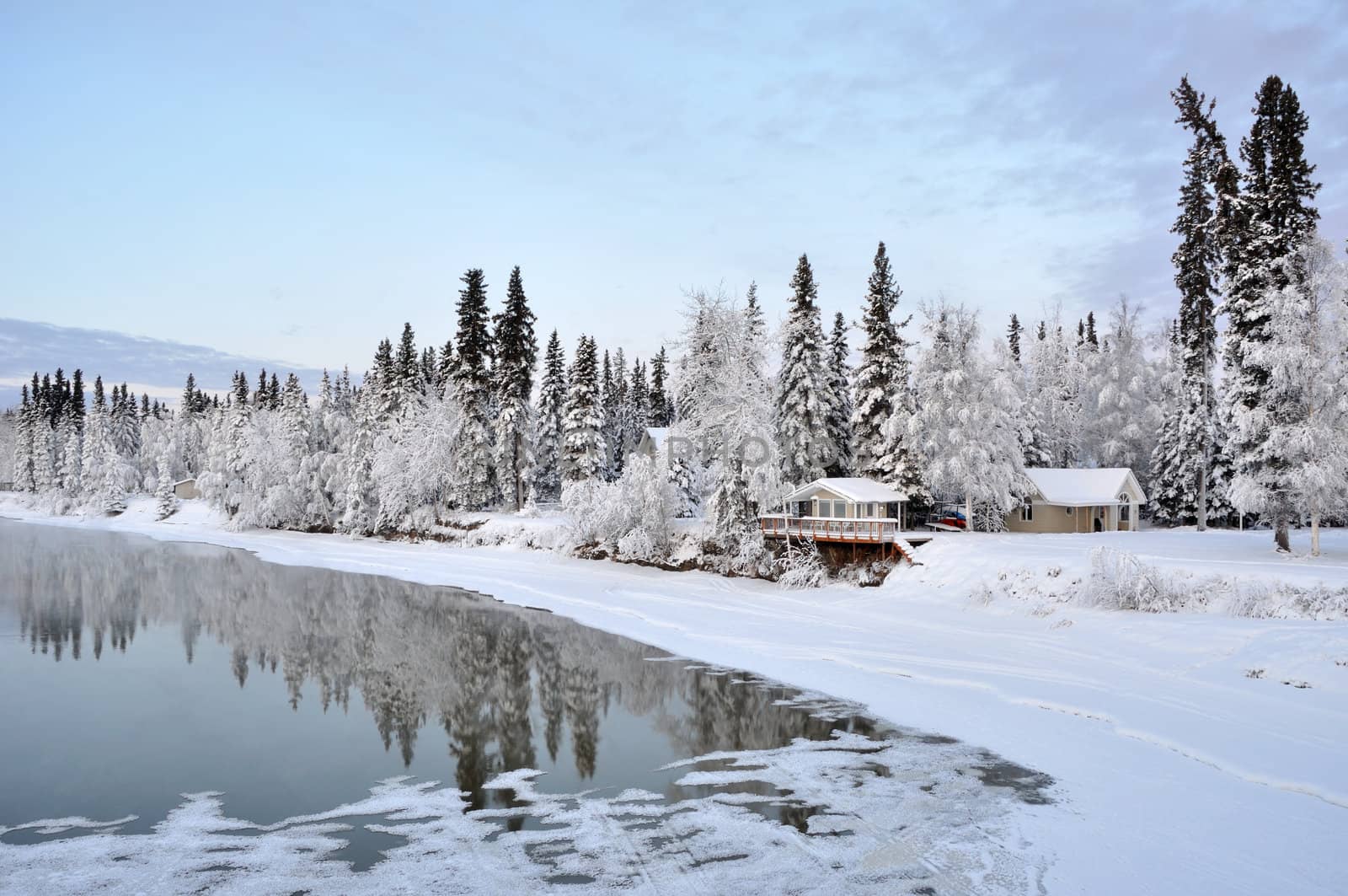 Winter River in Alaska 