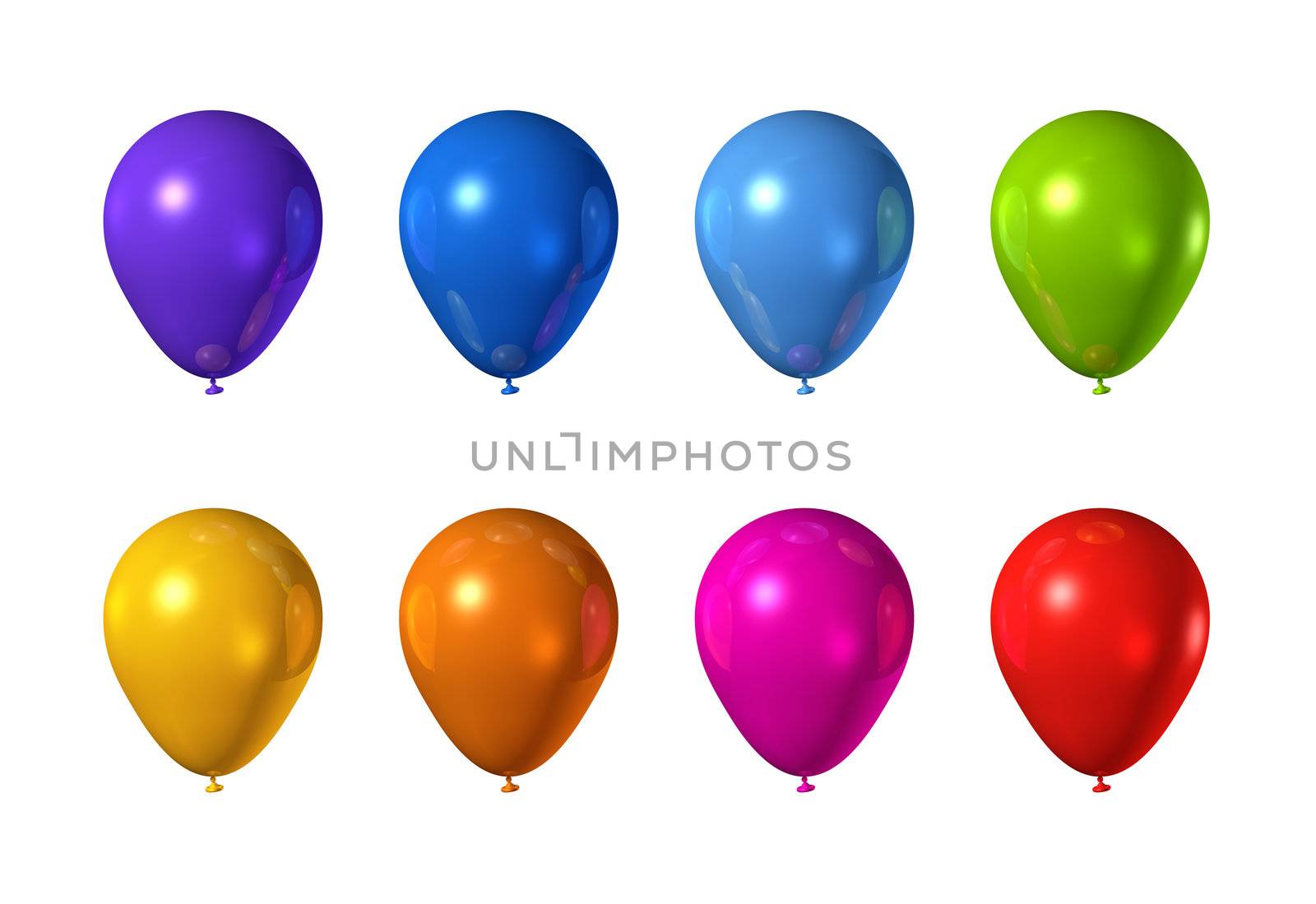 colored balloons isolated on white by daboost