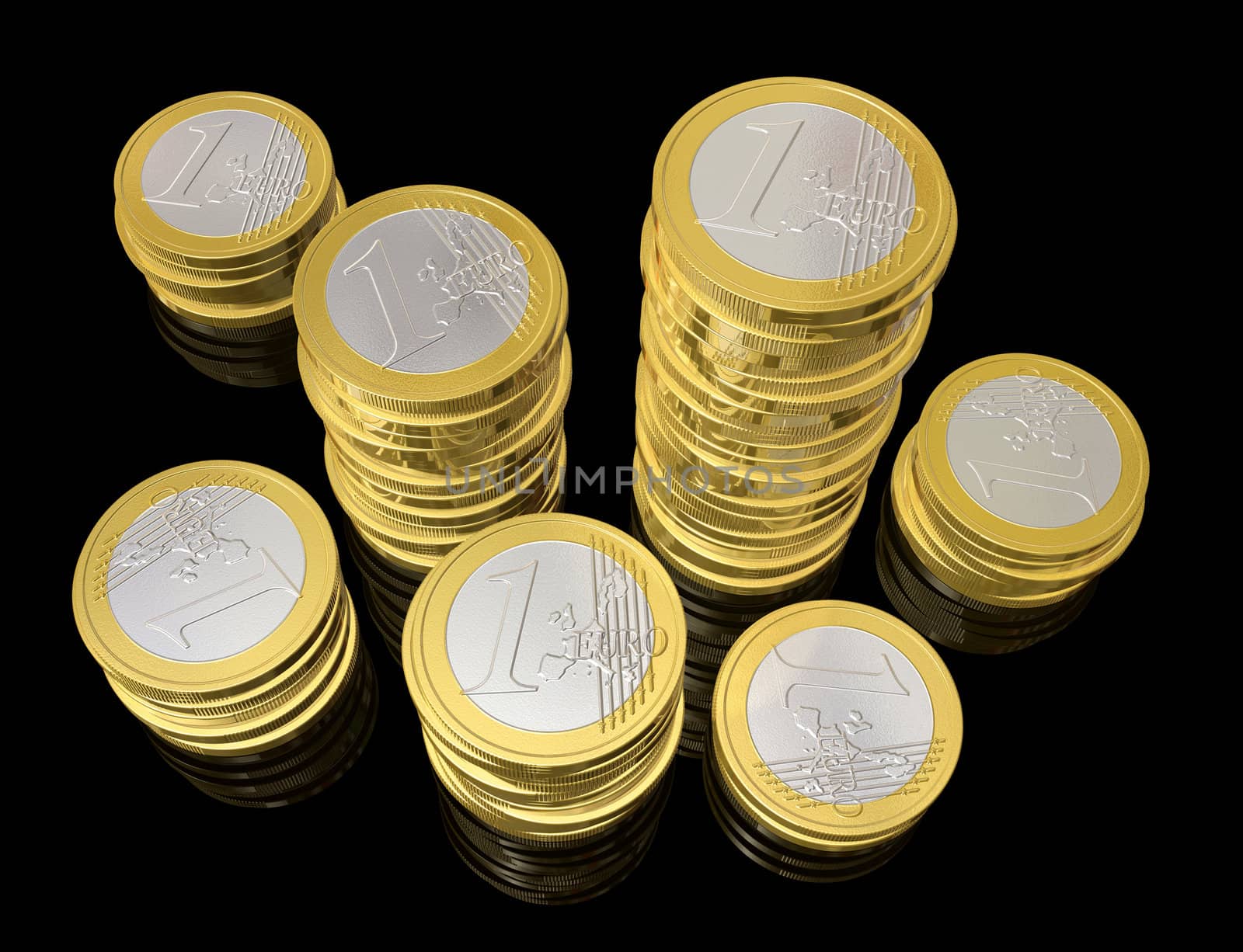 One euro coins by daboost
