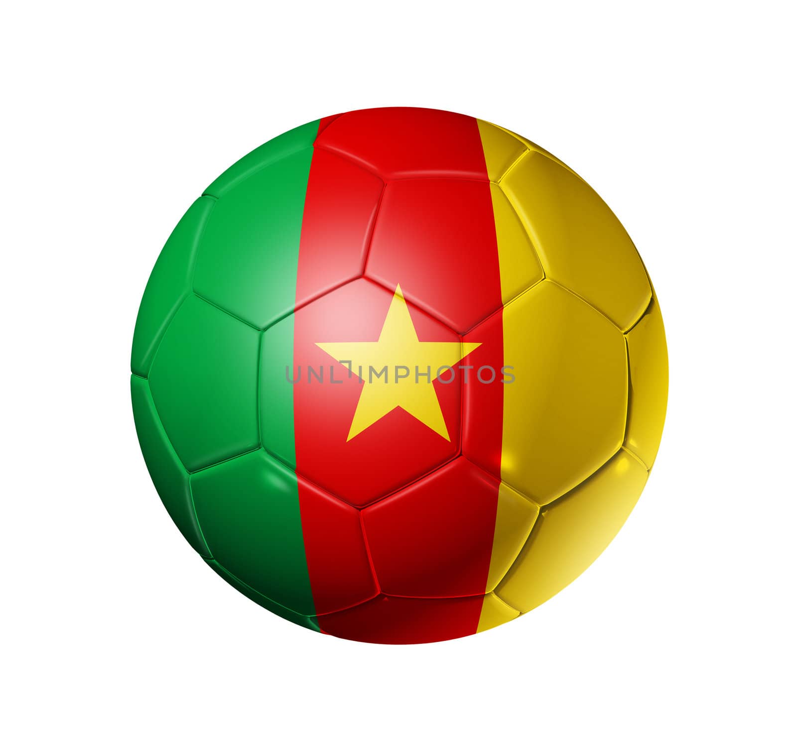 Soccer football ball with Cameroon flag by daboost