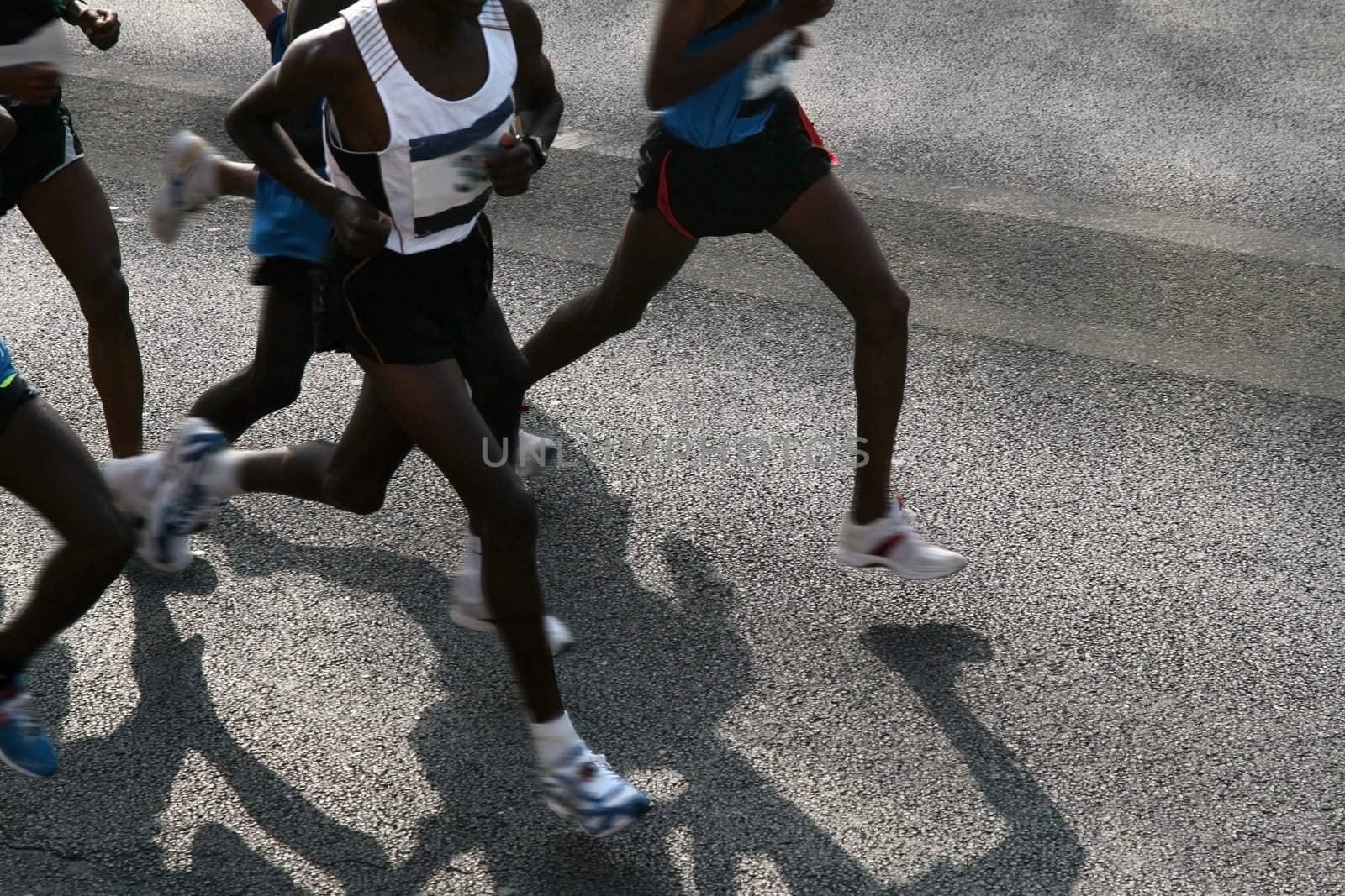 athletes running a marathon