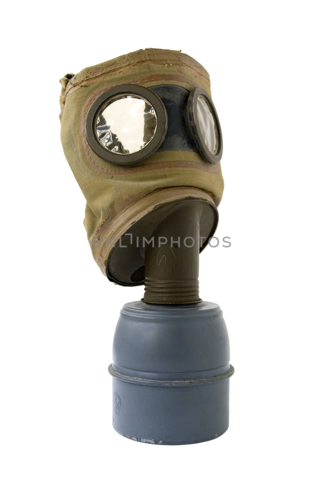 old gas mask on a white background