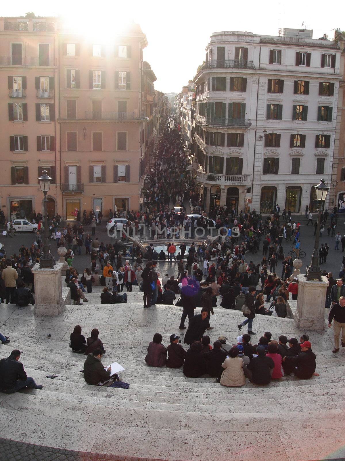 people sitting on stairs