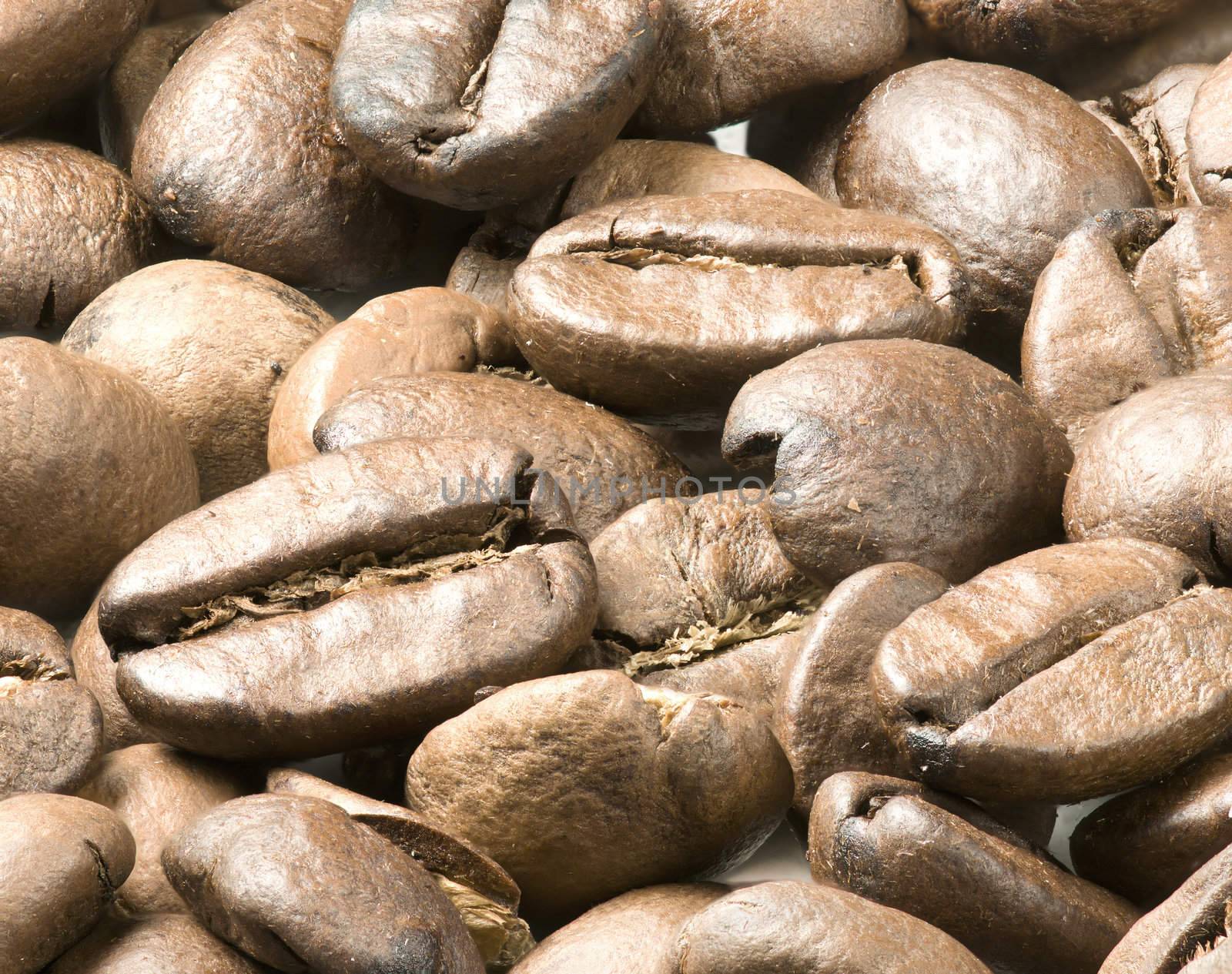 Roasted coffee beans ready for espresso machine