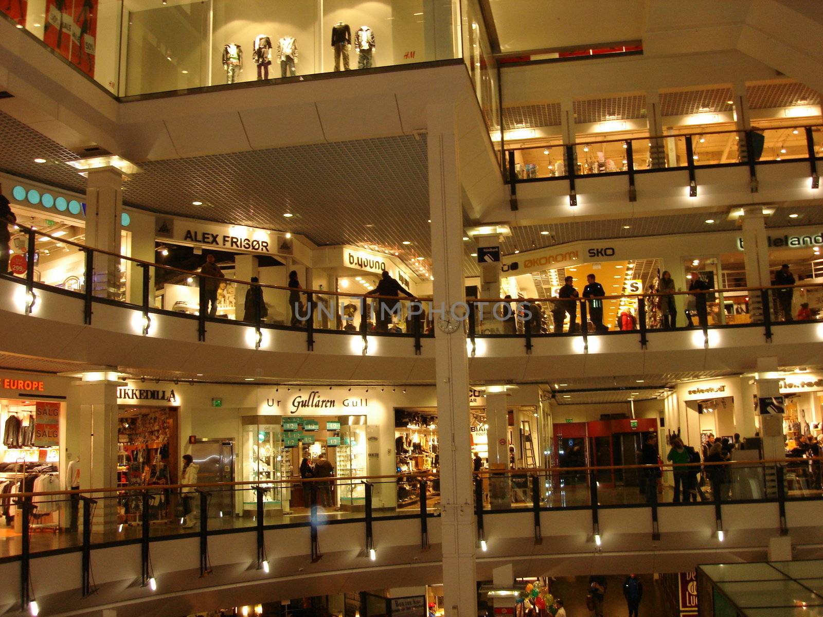 interior of a shopping mall, Oslo City