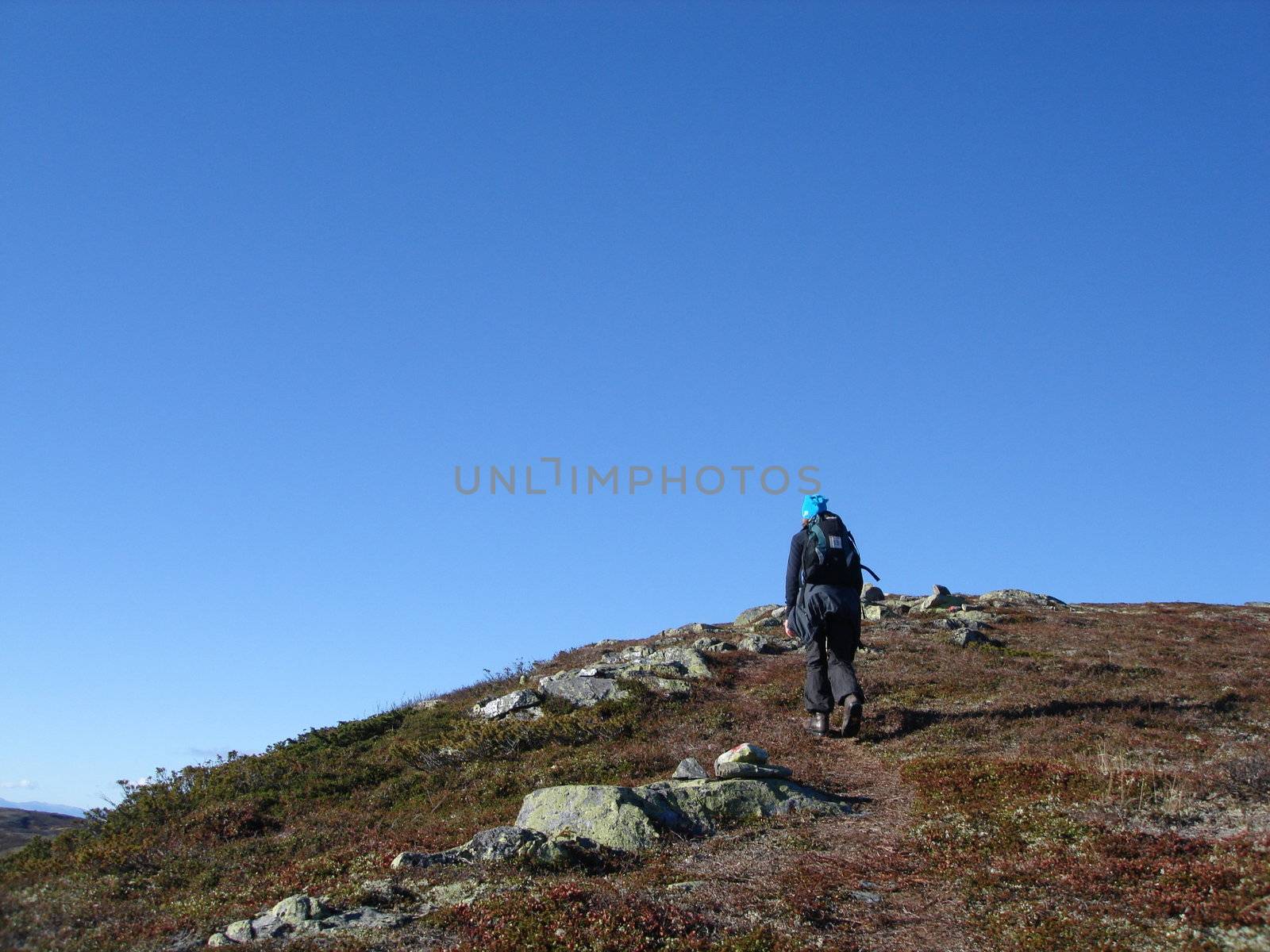 Scandinavian Lifestyle-hiking on the mountain by Bildehagen