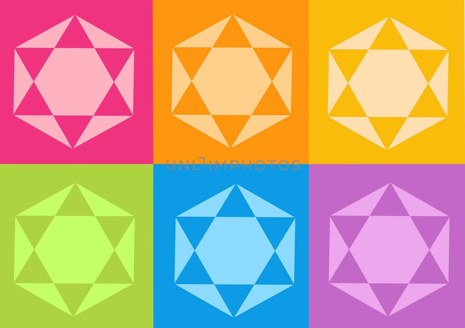 yoga yantras flowers - computer generated clipart