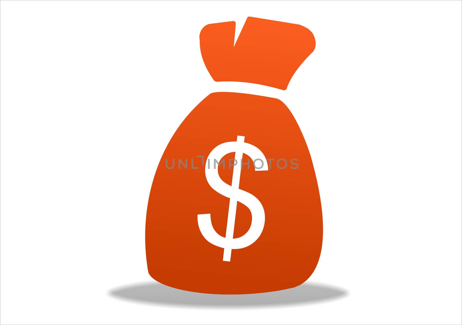 3d white dollar icon symbol - orange series