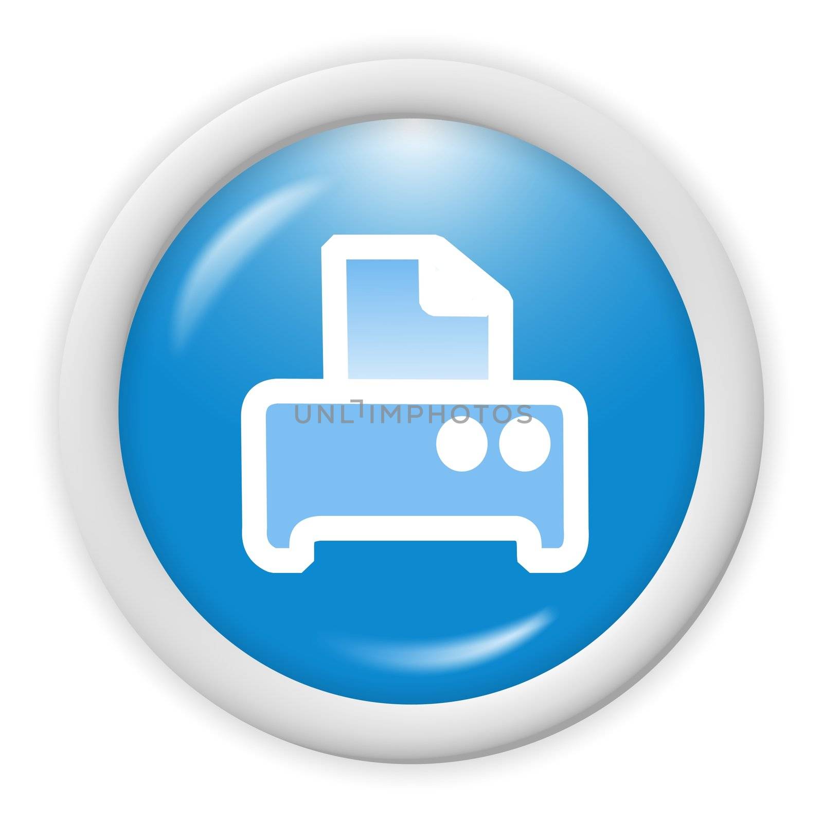 blue 3d printer icon - computer generated clipart