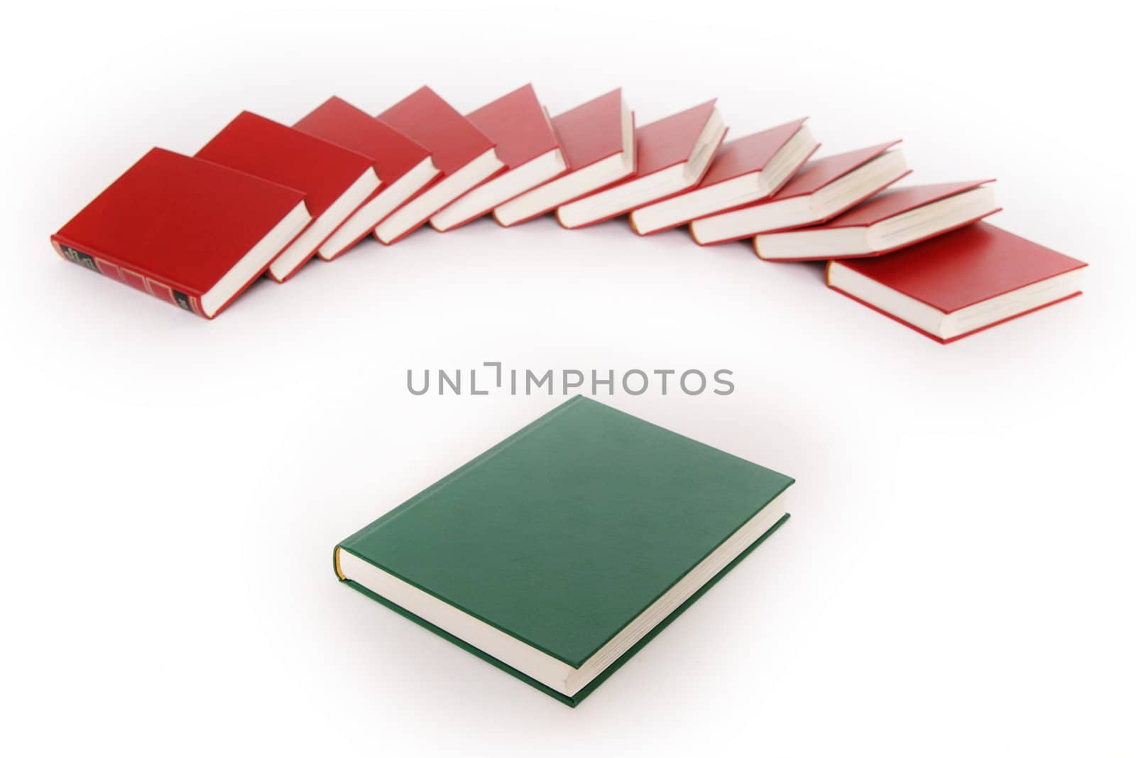 stack of red books isolated on white