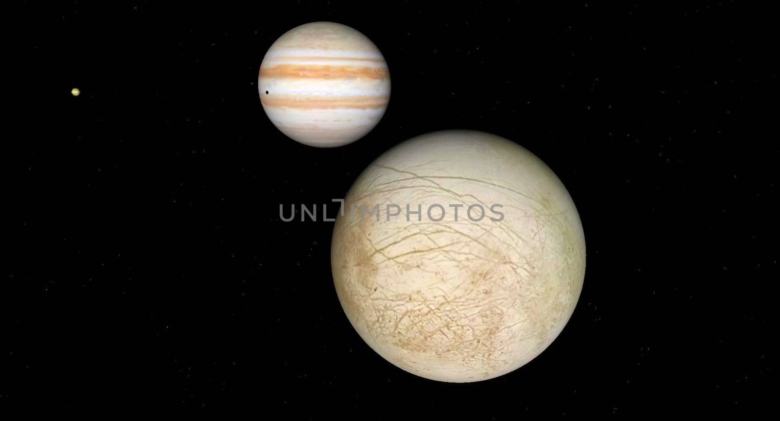 Jupiter and Celestia on a background of stars 
