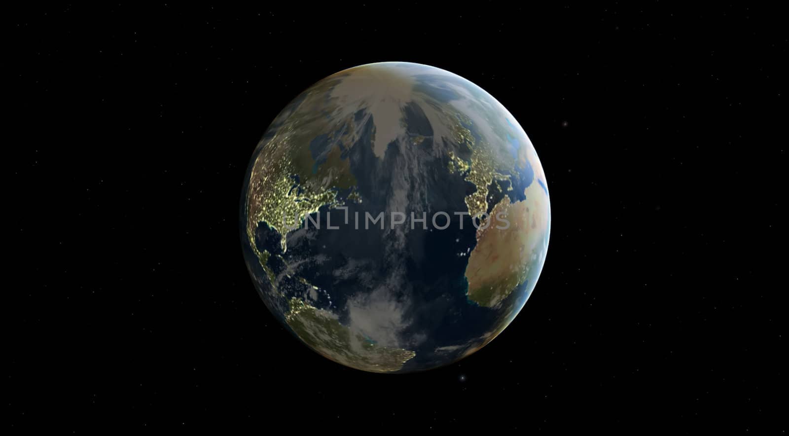 Earth on a background of stars 
