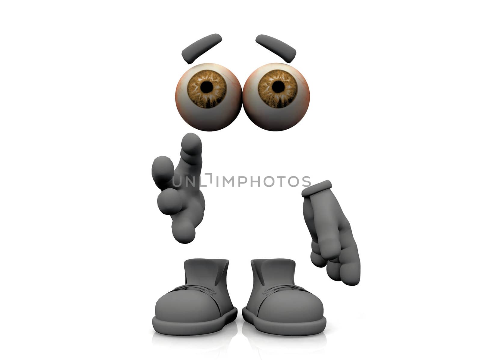 the invisible man on a white background